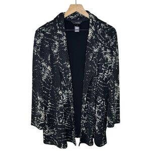 Ali Miles Elegant Black and Tan Open Front Blazer Size 1X